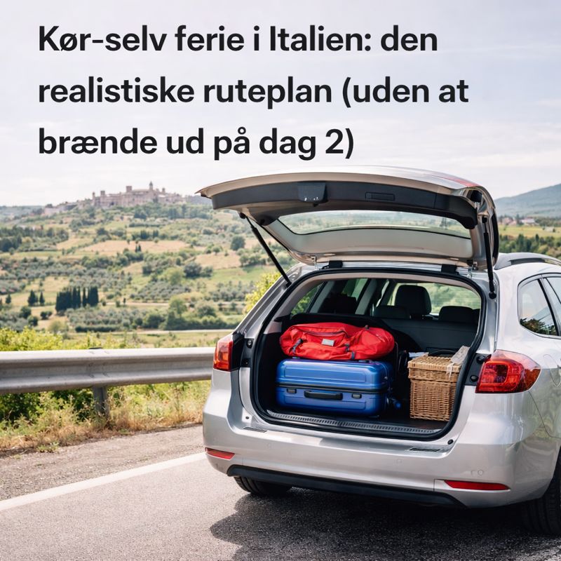 Kør-selv ferie i Italien: den realistiske ruteplan (uden at brænde ud på dag 2)